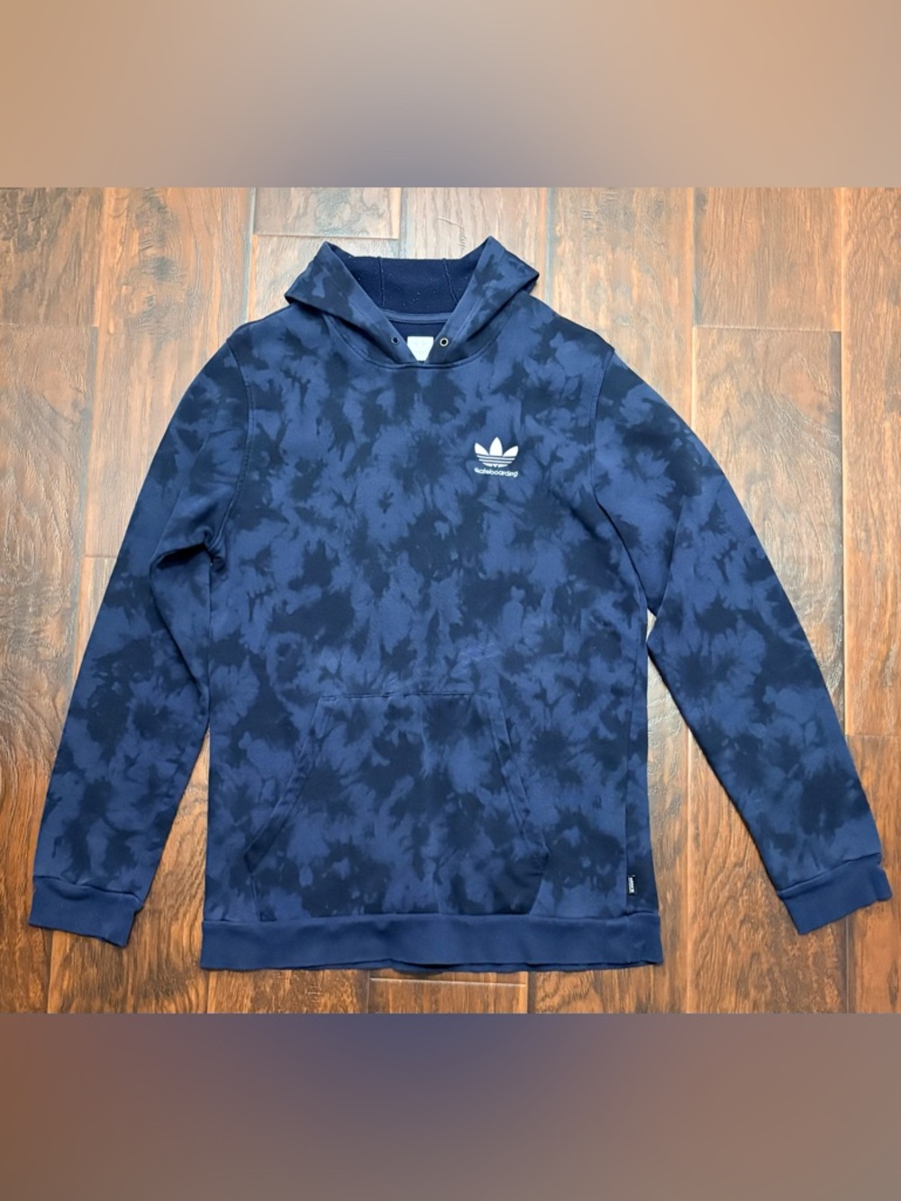 Adidas Skateboarding Tie Dye Hoodie Men’s Large Blue Trefoil Pullover